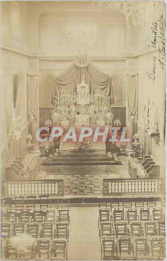 Intérieur d'une église décorée — éditeur Société Lumière, Lyon