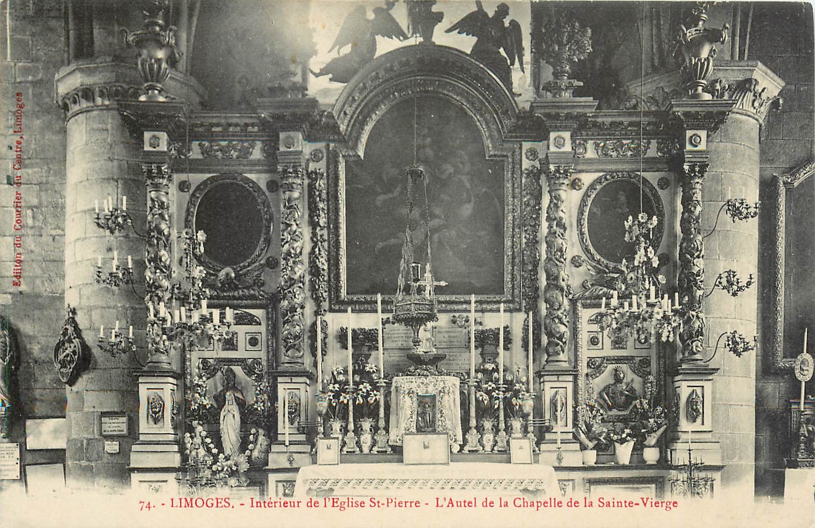 Limoges - Intérieur de l'Église St-Pierre - L'Autel de la Chapelle de la Sainte-Vierge