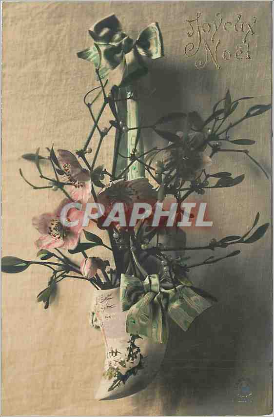 CPA Joyeux Noel Fleurs