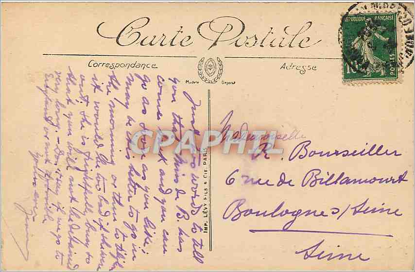 CPA Marseille Le Quai des Belges et Notre Dame de la Garde Bateaux — Rückseite