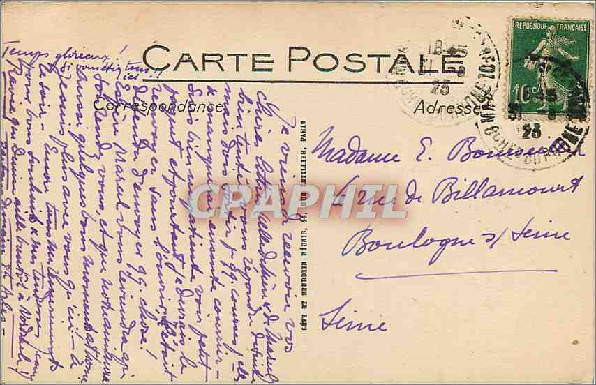 CPA Marseille Le Vieux Pont et Notre Dame de la Garde Bateaux — Rückseite