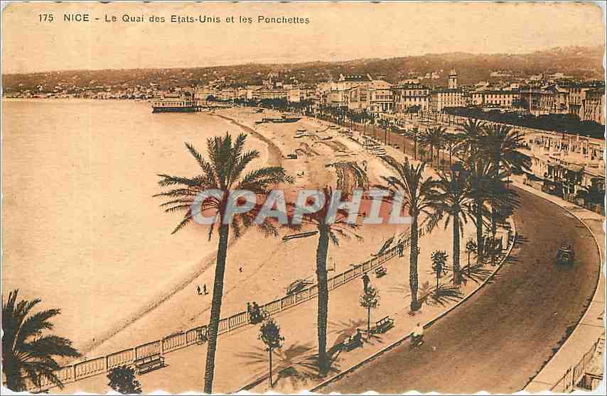 CPA Nice Le Quai des Etats Unis et les Ponchettes 