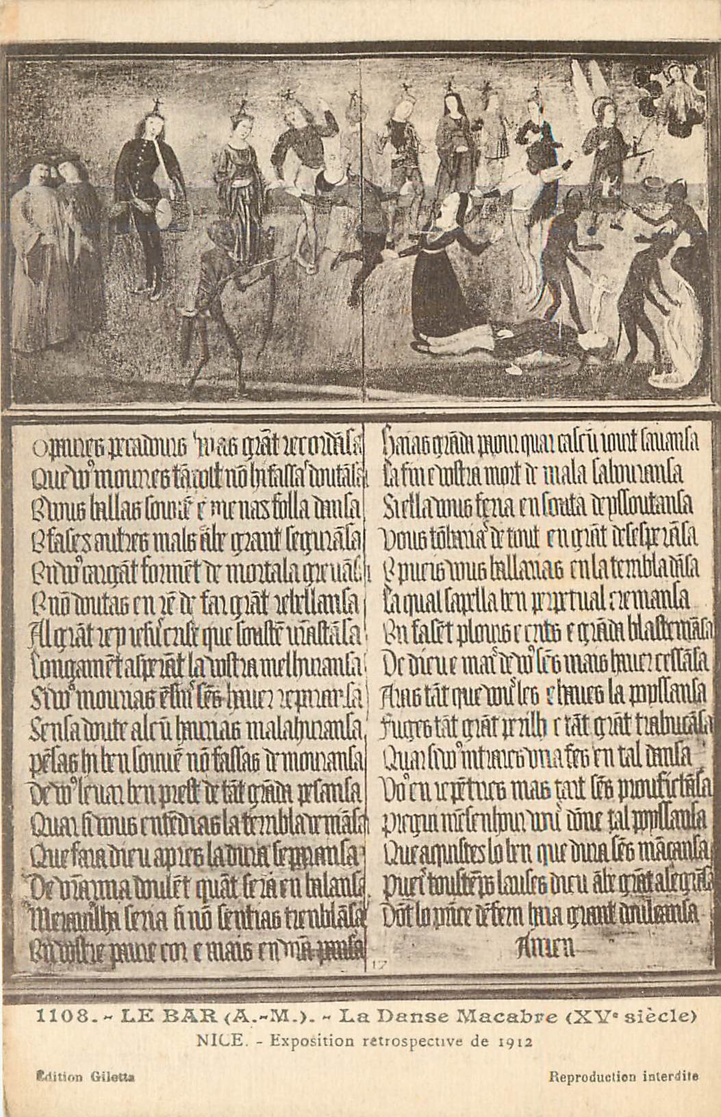 CPA Le Bar AM La Danse Macabre Nice Exposition retrospective de 1912 