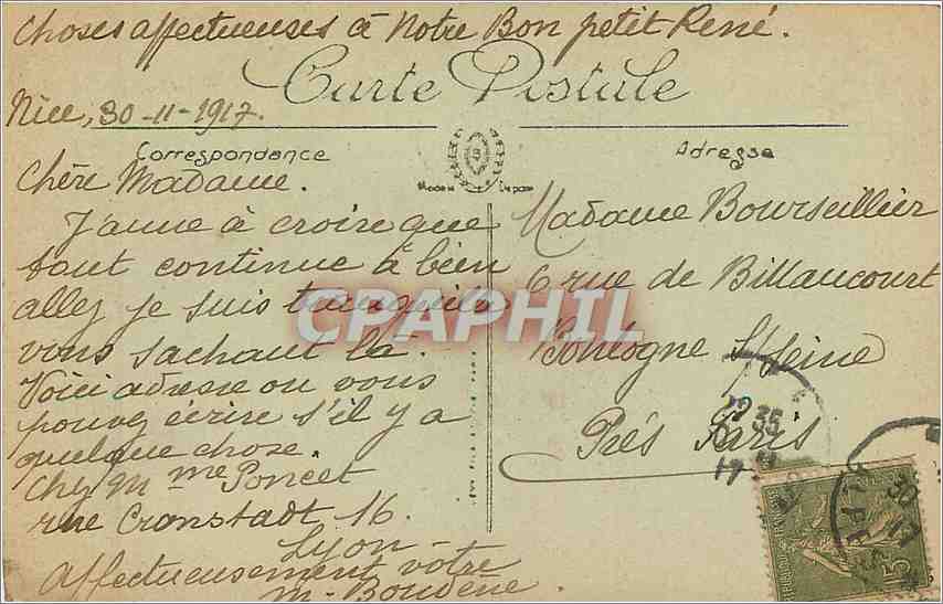 CPA Nice Les Jardins et la Jetee Promenade  — Rückseite