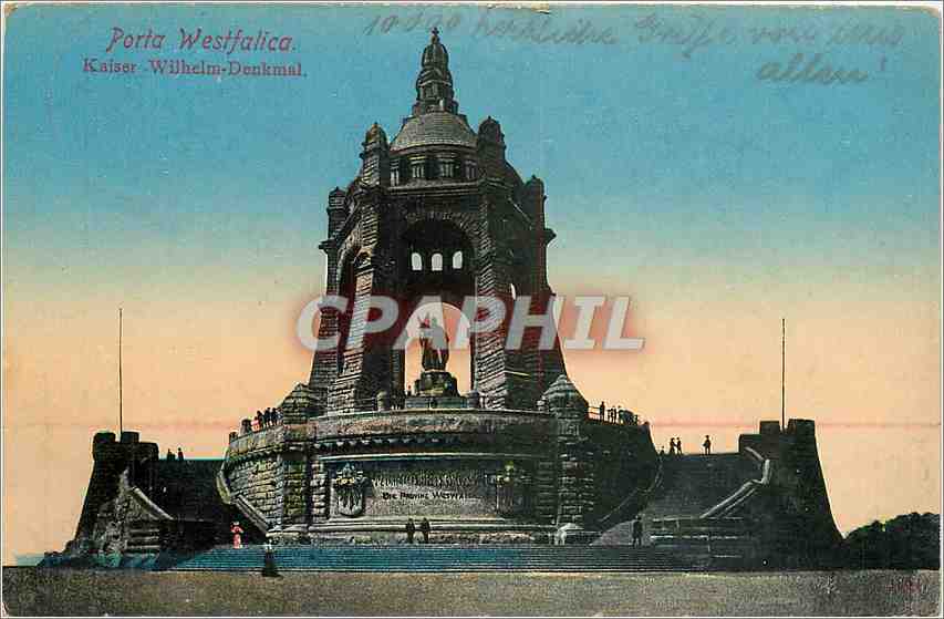 CPA Porta Westfalica Kaiser Wilhelm Denkmal 