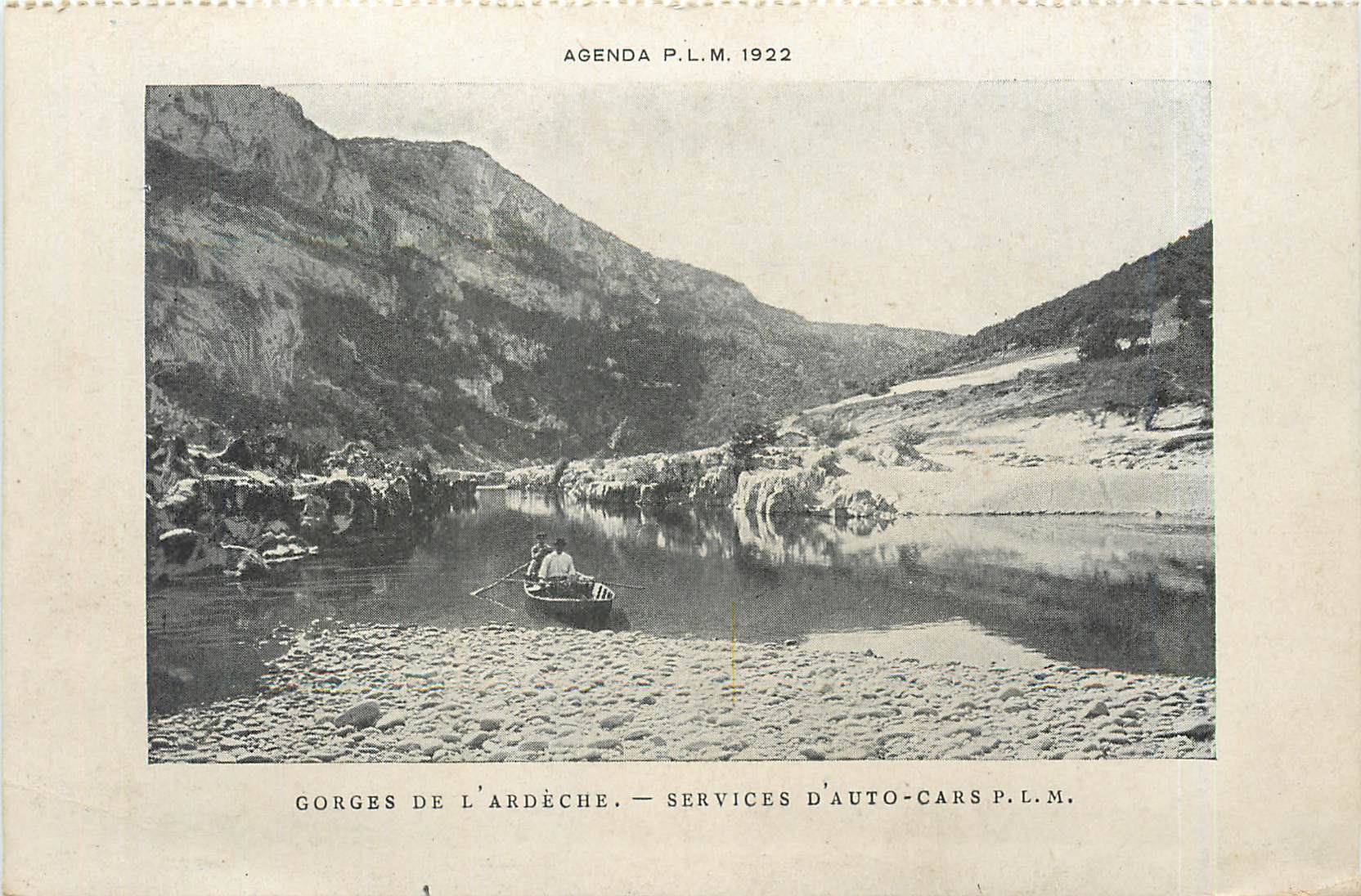 CPA Agenda PLM Gorges de l'Ardeche Services d'Auto Cars PLM 