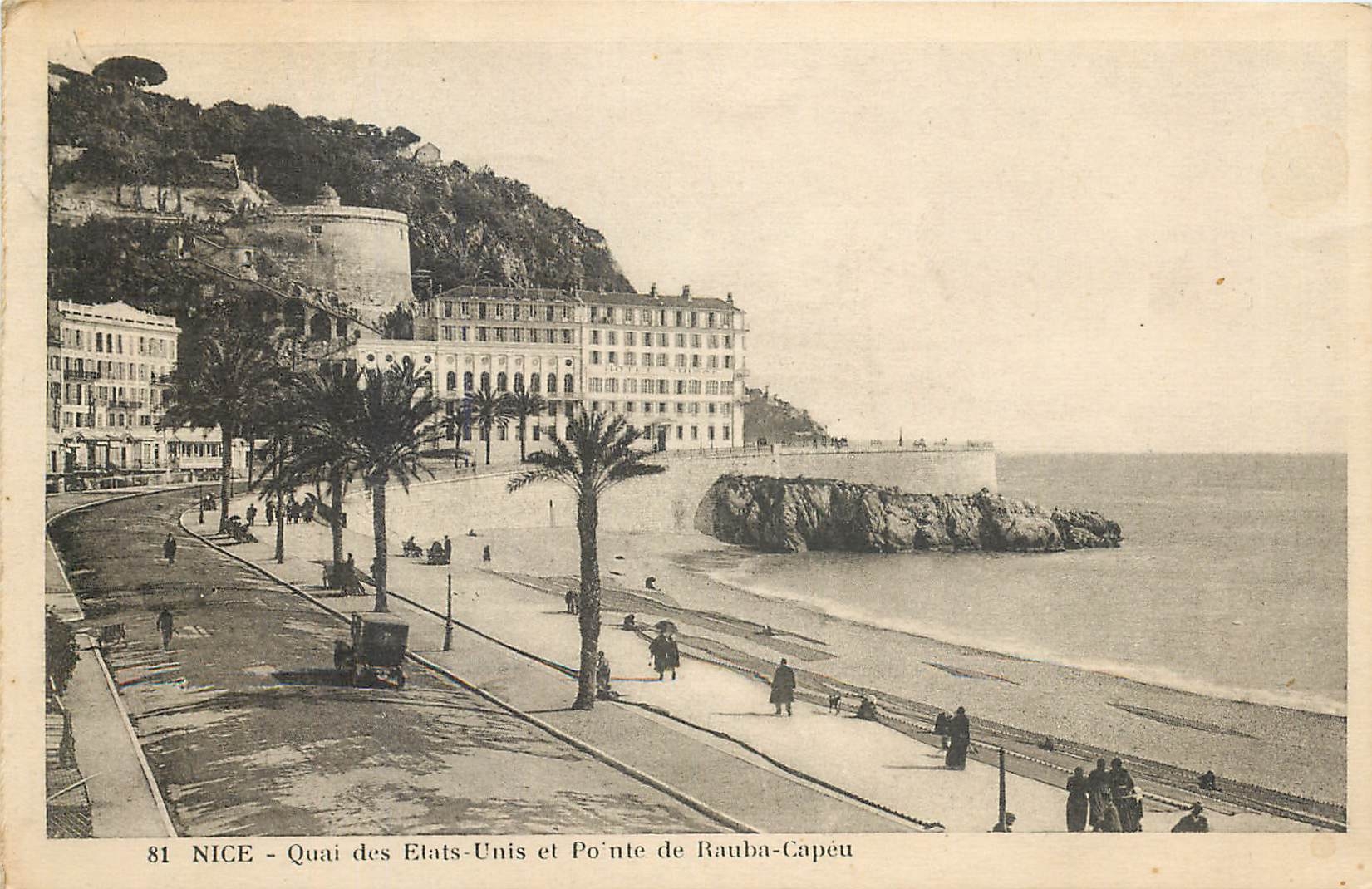 CPA Nice Quai des Etats Unis et Pointe de Rauba Capeu 