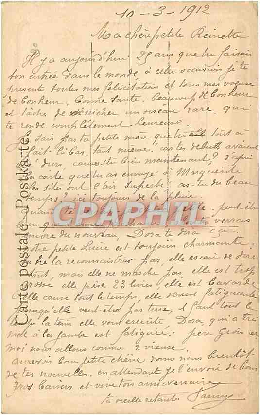 CPA Enfant Chat Peche — Verso