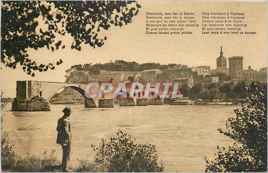 CPA Avignon Vaucluse Le Pont St Benezet et le Rhone 