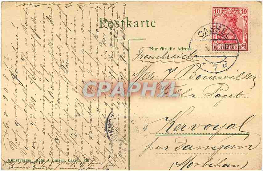 CPA Cassel Konigl Gemalde Galerie  — Rückseite