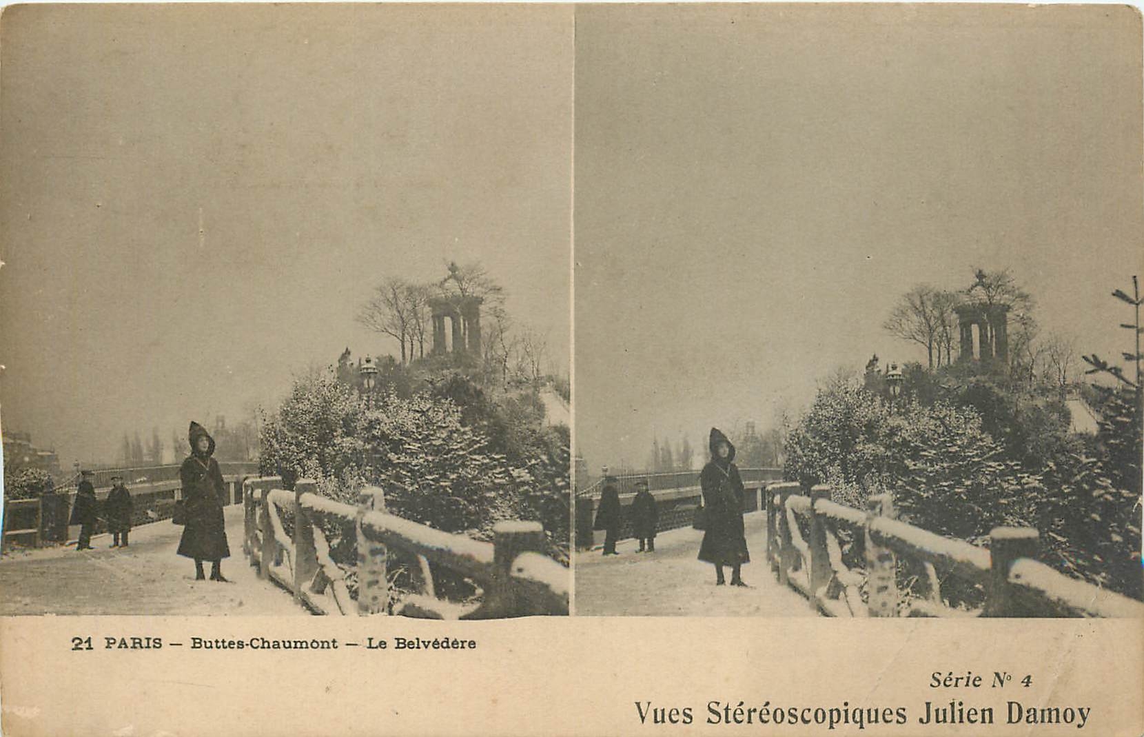 CPA Paris Buttes Chaumont Le Belvedere Vues Stereoscopiques Julien Damoy 