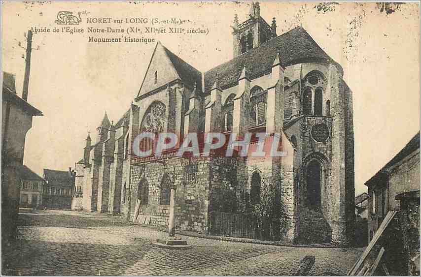 CPA Moret sur Loing Abside de l'Eglise Notre Dame 