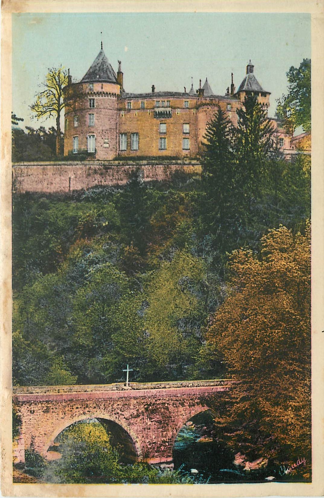 CPA Environs d'Avallon Yonne Chastellux Vieux Pont et Chateau 
