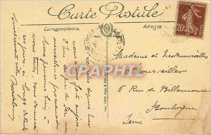 CPA Lourdes Le Funiculaire du Pic du Jer La Gare  — Verso