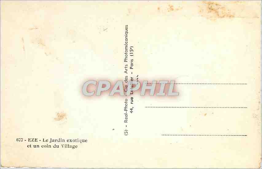 CPM Eze Le Jardin exotique et un coin du village  — Rückseite