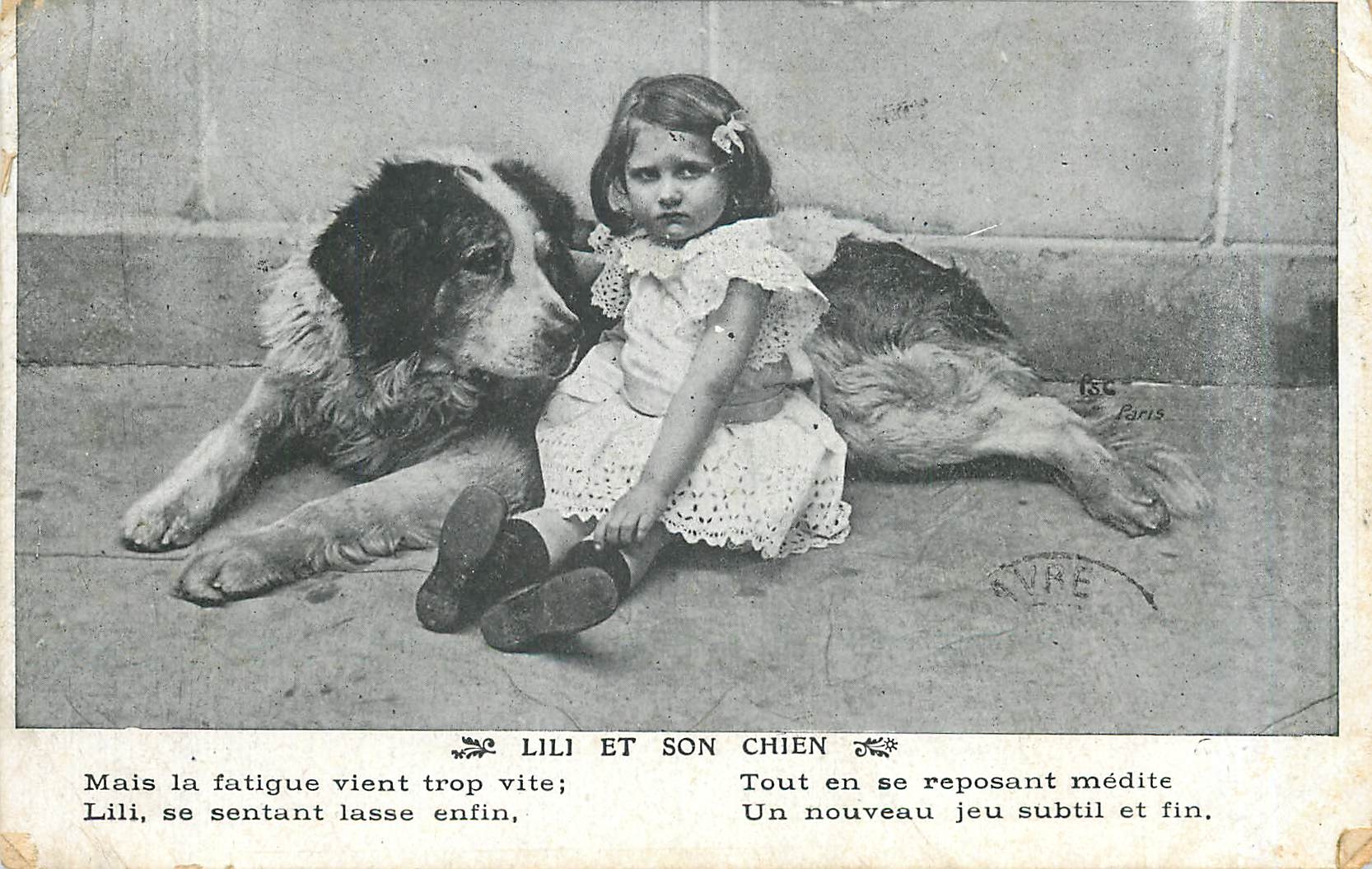 CPA Lili et son Chien 