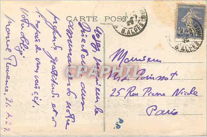 CPA Bucolique A Riez d'Apres une gravure de Baltard du Cabinet de M Marcel Provence  — Rückseite