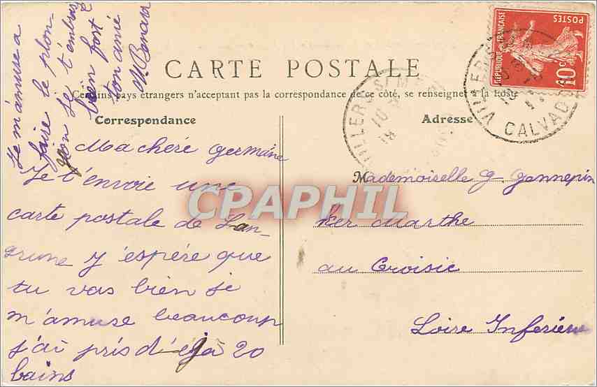 CPA Langrune sur Mer Calvados La Vague  — Verso