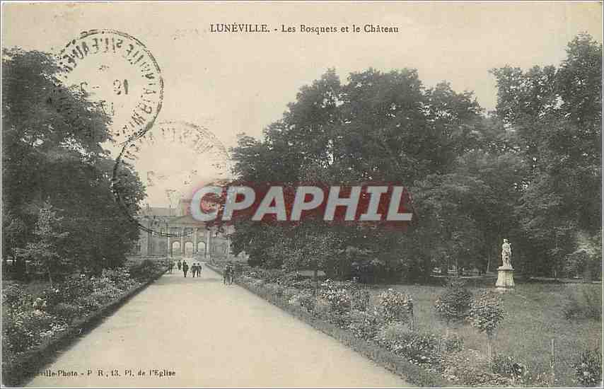 Lunéville - Les Bosquets et le Château — Photo P. R. 13, Pl. de l'Église