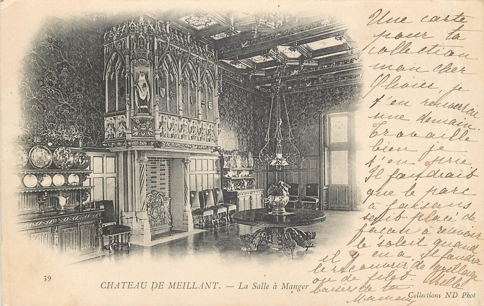 CPA Chateau de Meillant La Salle a Manger Carte precurseur