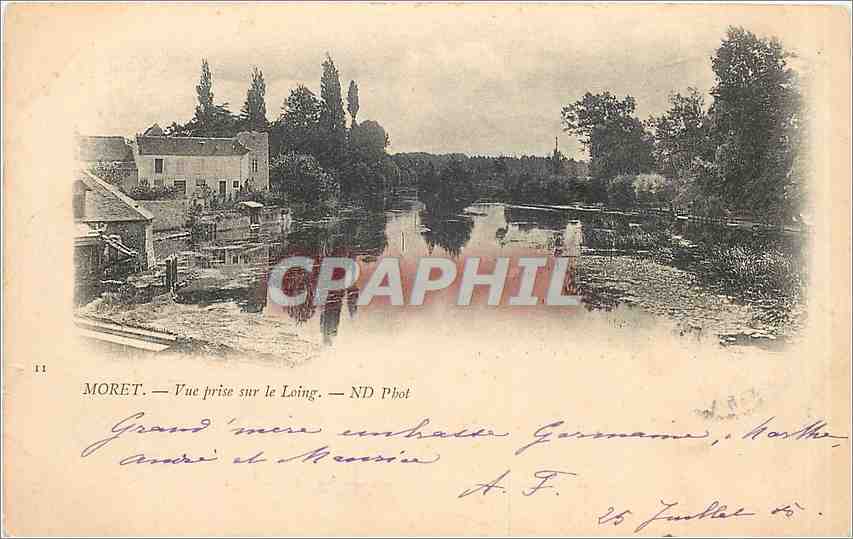 CPA Moret Vue prise sur le Loing Carte precurseur