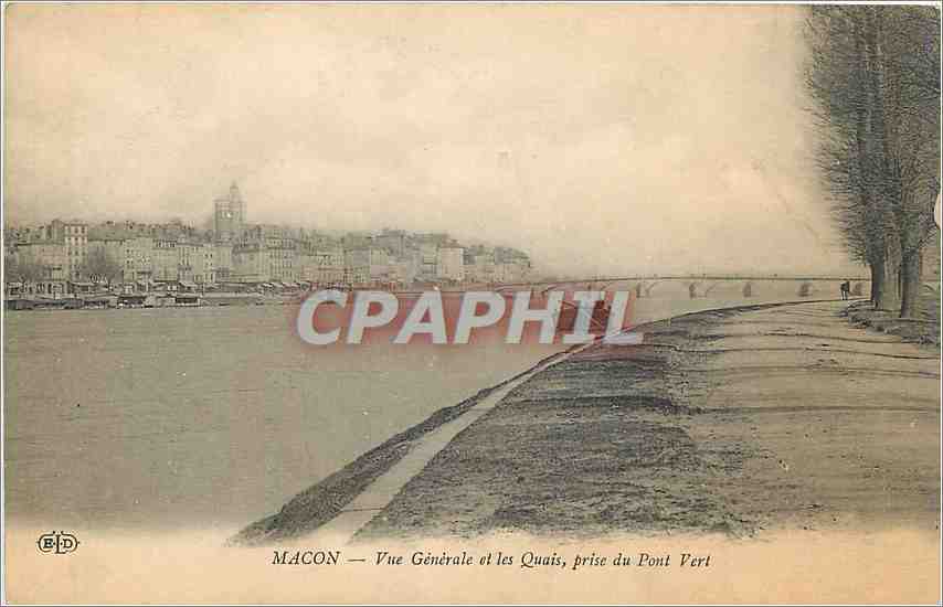 CPA Macon Vue Generale et les Quais prise du Pont Vert 
