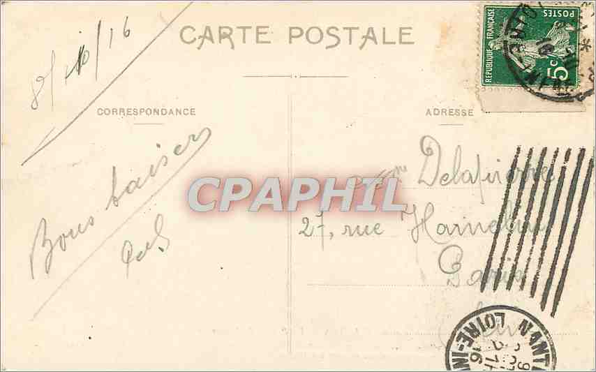 CPA Nantes Le Palais de Justice  — Verso