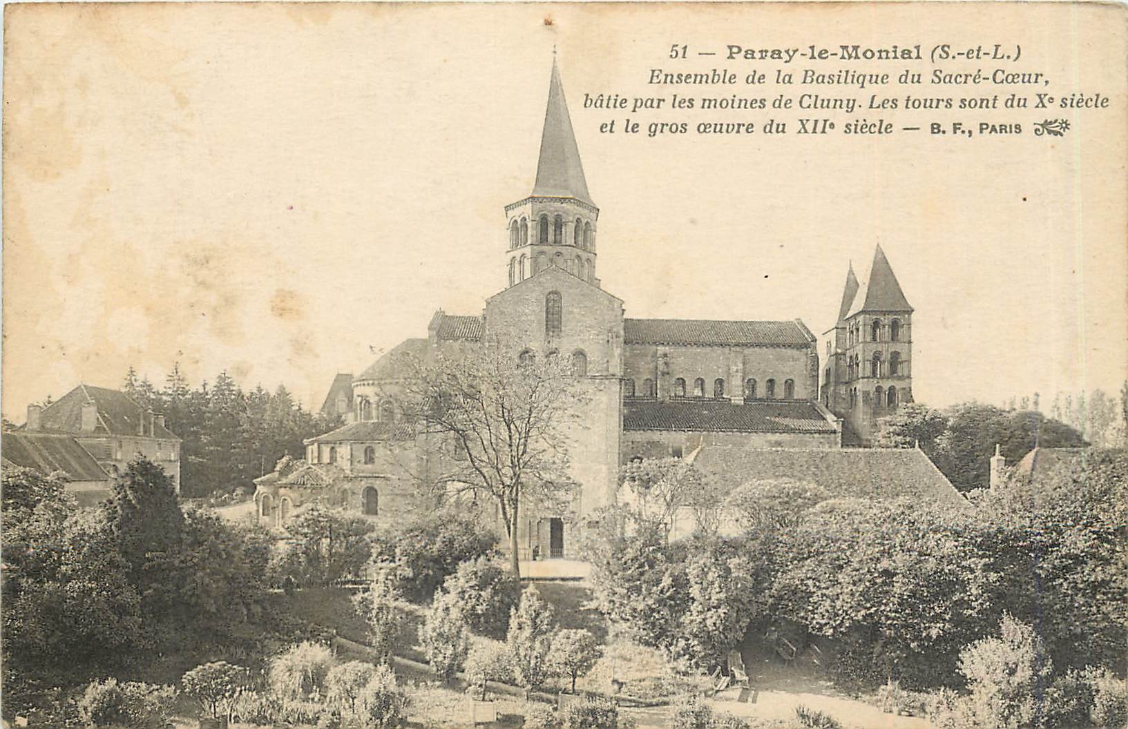 CPA Paray le Monial S et L Ensemble de la Basilique du Sacre Coeur 
