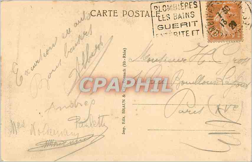 CPA Plombieres les Bains Vue Generale  — Rückseite