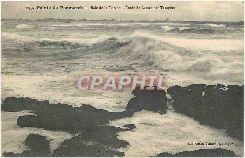 CPA Pointe de Penmarch Baie de la Torche Etude de Lames par Tempete 