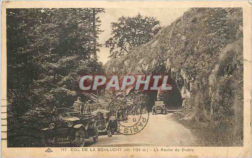 CPA Col de la Schlucht La Roche du Diable Automobile