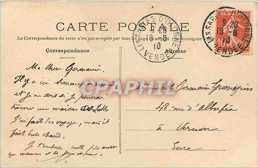 CPA Les Sables d'Olonne Vue generale de la Plage  — Rückseite