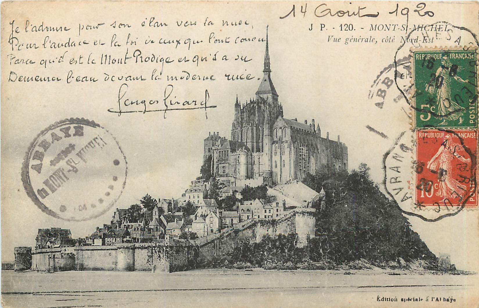 Mont-Saint-Michel — Vue générale, côté Nord-Est — Édition spéciale à l'Abbaye