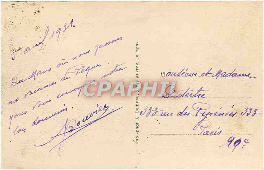 Le Mans — Place Saint-Michel — Vieilles Maisons Renaissance — A. Dolbou, Le Mans — Verso