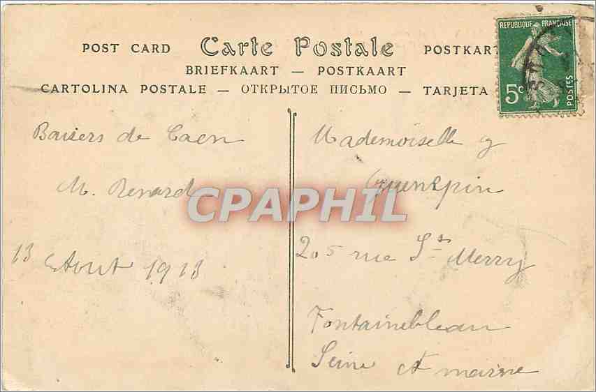 CPA Caen Eglise Saint Etienne Abbaye aux Hommes Cote de l'Abside et le Lycee  — Verso