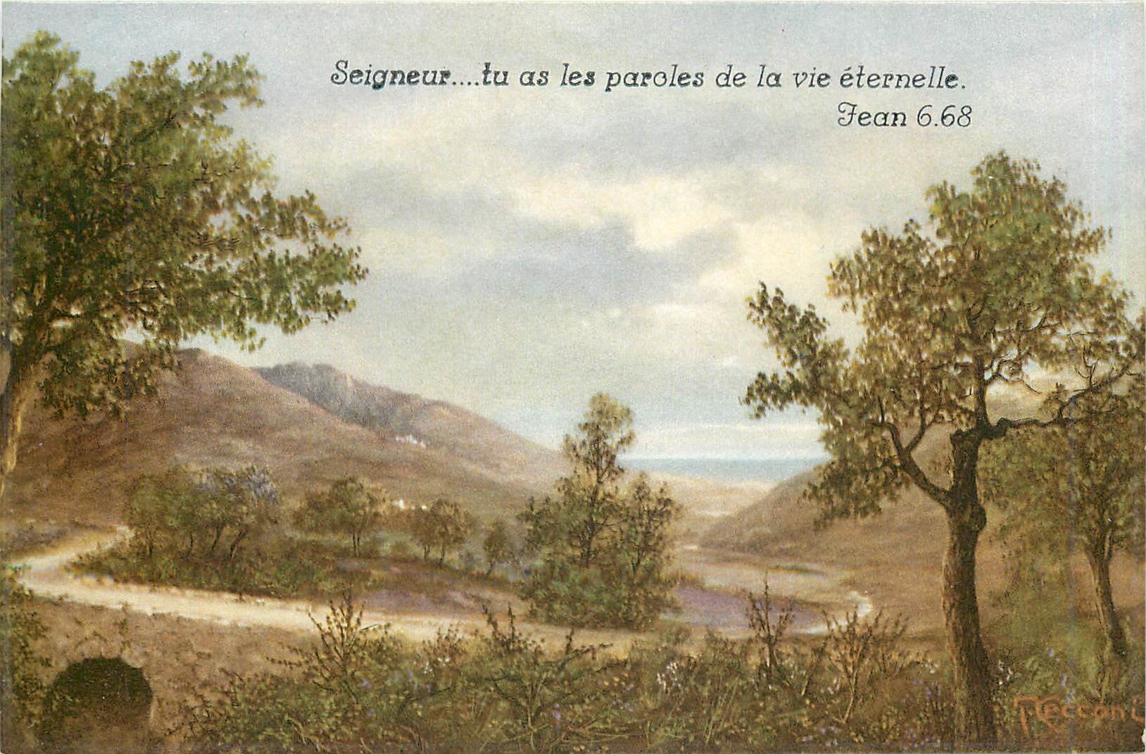 CPA Seigneur tu as les paroles de la vie eternelle 