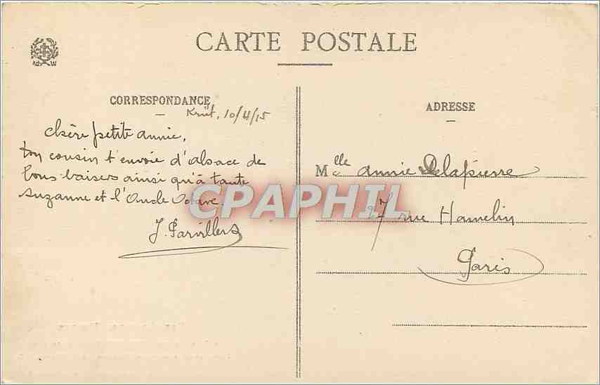 CPA Les Cole des Vosges Le Tunnel de Bussang Cote Alsacien  — Rückseite