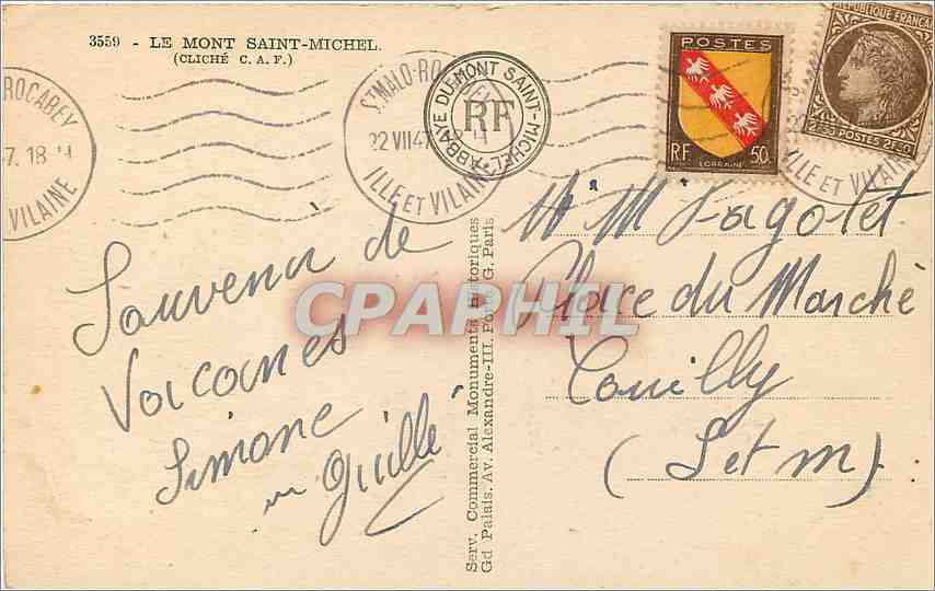 CPA Le Mont Saint Michel  — Rückseite