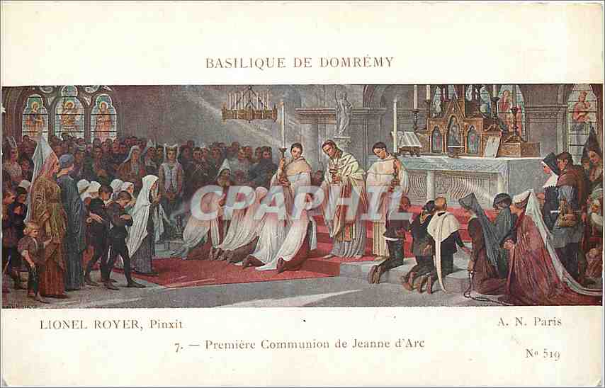 CPA Basilique de Domremy Lionel Royer Pinxit Premiere Communion de Jeanne d'Arc 