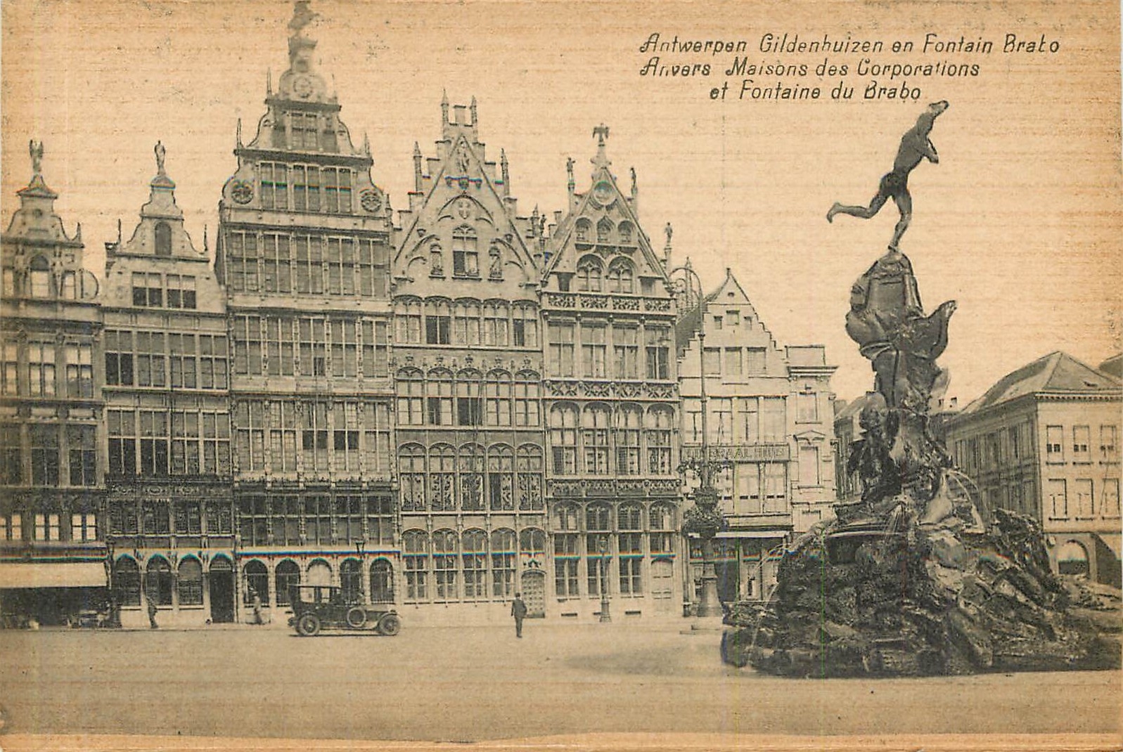 CPA Anvers Maisons des Corporations et Fontaine du Brabo 