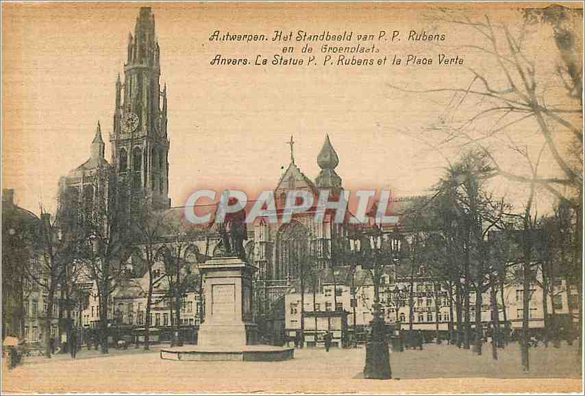 CPA Anvers La Statue P P Rubens et la Place Verte 