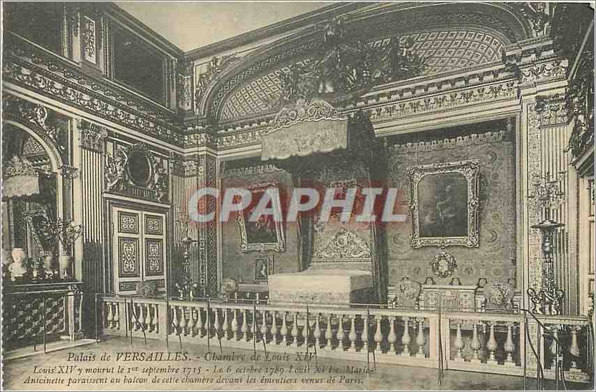 CPA Palais de Versailles Chambre de Louis XIV 