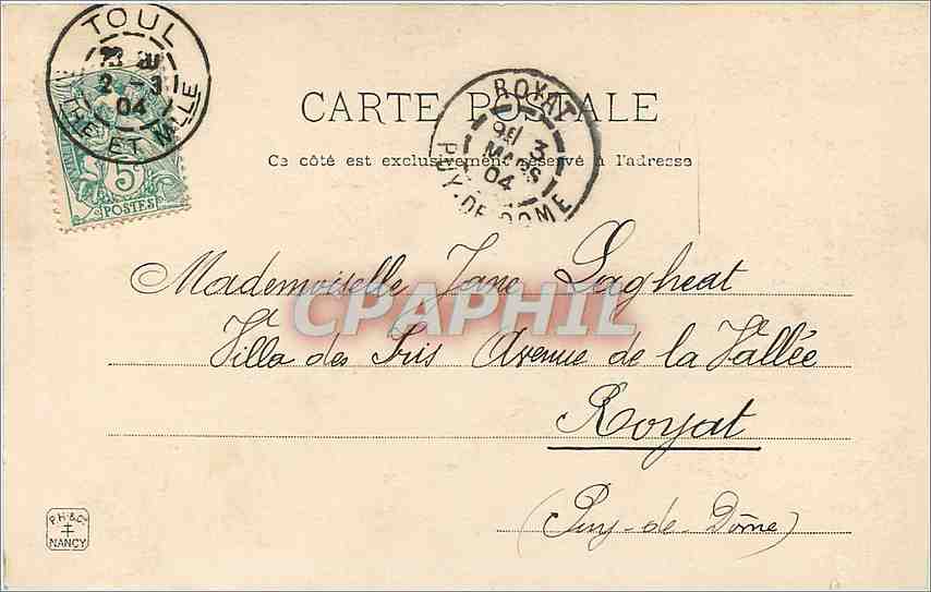 Saint-Gengoult - Le Portail — Édition Oury, Toul — Rückseite