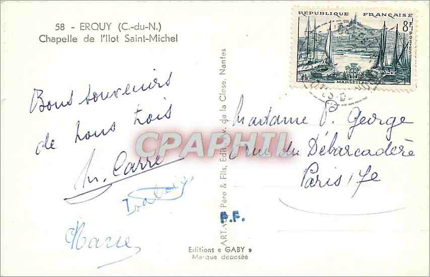 CPM Erquy C du N Chapelle de l'Ilot Saint Michel  — Rückseite