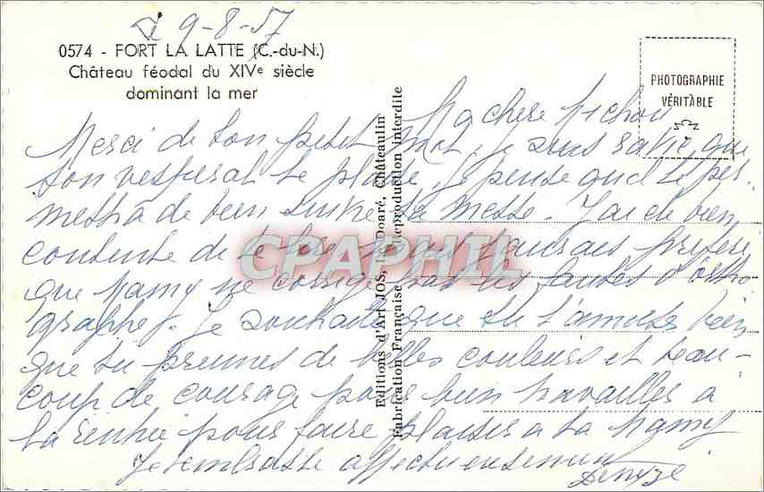 Fort La Latte — Château féodal du XIVe siècle dominant la mer — Éditions d'Art Jos — Verso