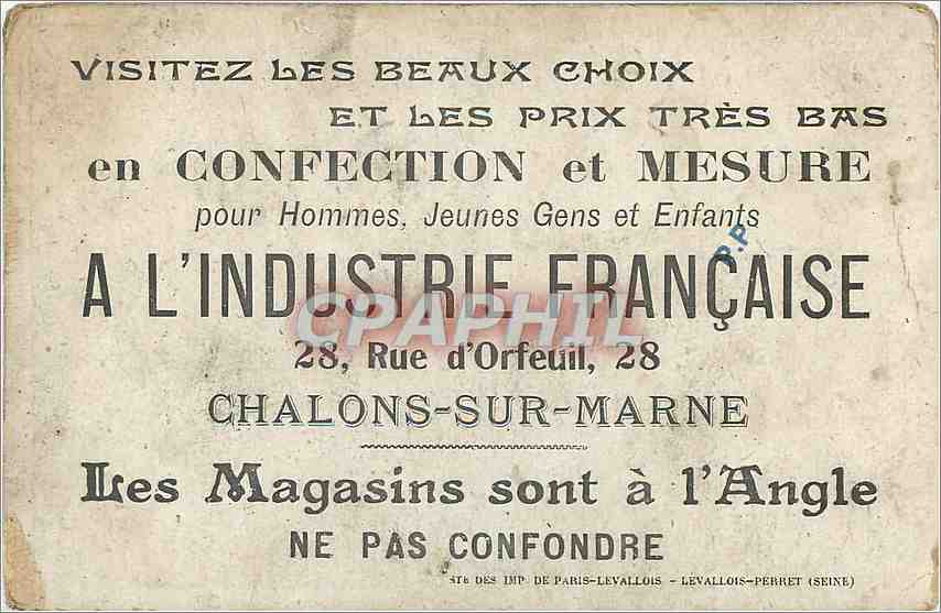 CPA Visitez les Beaux Choix et les Prix tres bas en confection et mesure pour Hommes Jeunes Gens et  — Back