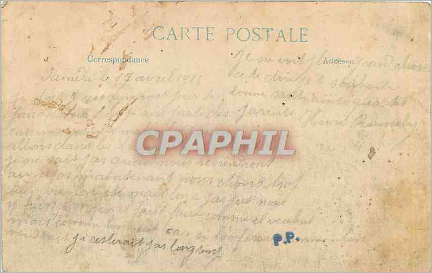 CPA Bataille de la Marne Glannes La Grande Rue II  — Rückseite