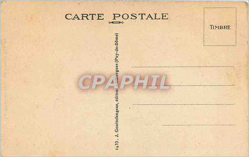 CPA Le Mont Dore La Grande Cascade  — Rückseite