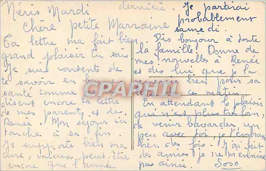 CPA Neris les Bains Allier Abside de l'Eglise  — Verso