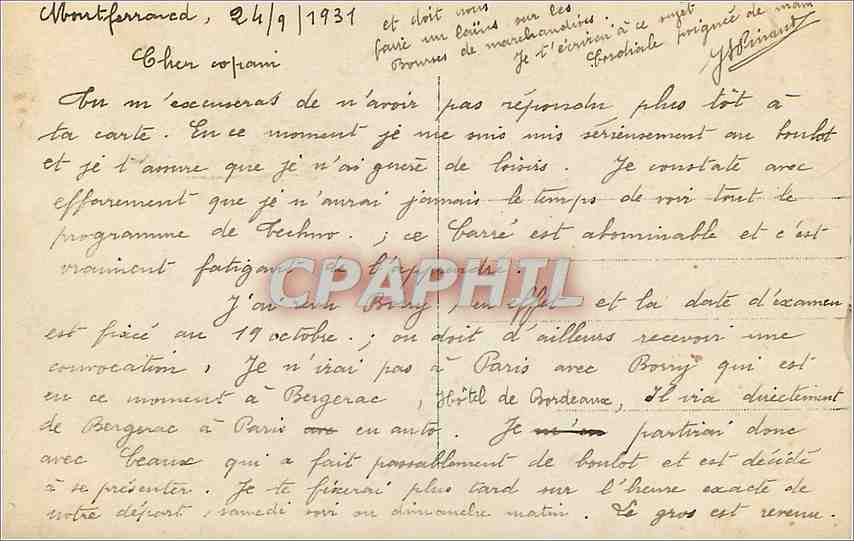CPA Le Mont Dore Funiculaire du Capucin  — Verso